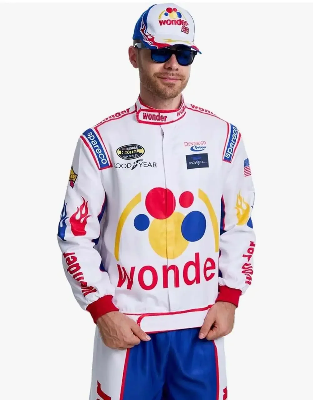 Talladega Nights Ricky Bobby Wonder Bread Racing Costume Set with Hat and Access
